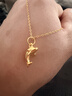 中國黃金（CHINA GOLD）黃金項鏈女士足金海豚吊墜生日婦女節38女神節禮物送女友老婆 足金海豚吊墜約0.6g*配銀鏈 曬單實(shí)拍圖