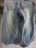 Homlean美式水洗牛仔褲男春夏高街痞帥寬松直筒闊腿長(cháng)褲子HS05復古藍XL 曬單實(shí)拍圖