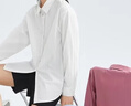 茵曼簡(jiǎn)約通勤休閑春女裝寬松經(jīng)典復古長(cháng)袖白襯衫上衣 珍珠白2 S 曬單實(shí)拍圖