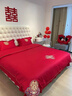 無(wú)印良品高端結婚純棉四件套婚慶大紅色全棉被套床單床笠新婚婚嫁床上用品 琴瑟【全棉面料 柔軟舒適】 1.8m床單款四件套-被套200x230cm 曬單實(shí)拍圖