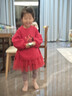 戴維貝拉（DAVE＆BELLA）中大童衛衣連衣裙冬裝新款加絨女童裙子小女孩公主裙童裙 紅色【現貨】 110 cm（建議身高100-110cm） 曬單實(shí)拍圖