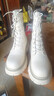 達芙妮馬丁靴女2026新款秋冬時(shí)尚簡(jiǎn)約粗跟百搭短靴女英倫風(fēng)靴子女時(shí)裝靴 米白色【拉鏈款】 39 曬單實(shí)拍圖