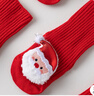 新生嬰幼兒寶寶棉A類(lèi)松口春秋季紅色新年圣誕節學(xué)步防滑地板襪子 雪人 曬單實(shí)拍圖