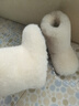 兒童毛毛靴女童冬靴中筒靴冬季新款鞋子女寶寶保暖棉靴子仿兔毛 米白色 31 內長(cháng)19cm 曬單實(shí)拍圖