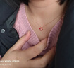 I Do【新年禮物】四葉草18K金鉆石項鏈騏驥女紅色情人節禮物送女友 18k金/4分/鏈長(cháng)40+5cm 曬單實(shí)拍圖