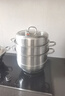 康巴赫304不銹鋼三層蒸鍋蒸籠復底大湯蒸鍋多功能鍋具32cm燃氣灶通用 曬單實(shí)拍圖