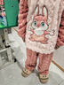 貓人女童睡衣兒童法蘭絨家居服女孩中大童套裝 可愛(ài)狐貍 150 曬單實(shí)拍圖