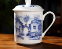 傳世瓷 傳世瓷 陶瓷茶杯帶蓋辦公杯 杯子 景式杯 景德鎮茶杯對杯 江南水鄉（茶杯1個(gè)裝） 曬單實(shí)拍圖