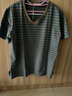 啄木鳥(niǎo)（TUCANO）純棉v領(lǐng)胖.m短袖女25夏季新款胖.大碼寬松遮肚顯瘦女上衣條紋短袖 KK9002灰色 V.領(lǐng)小衫 5XL 建議180-200斤 曬單實(shí)拍圖