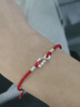 顏如飾999足銀蛇勾紅繩手鏈女純銀蛇化龍轉運珠編織小手繩本命年情侶男 S1215紅 999銀龍勾手鏈-紅色 曬單實(shí)拍圖