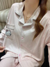 倩升帶胸墊睡衣女款甜美卡通格子貓咪2026年新款春秋季長(cháng)袖家居服套裝 A738 粉格貓 M 曬單實(shí)拍圖