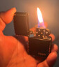 ZIPPO打火機之寶防風(fēng)煤油 黑裂漆-商標-鑿邊款 生日禮物男 含油套裝 曬單實(shí)拍圖