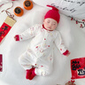 英氏（YEEHOO）【晚會(huì )同款】滿(mǎn)月嬰兒衣服純棉男女寶寶新年連體衣 歲歲蘋(píng)安哈衣 【襟哈2件裝】 73cm （推薦6-9個(gè)月） 曬單實(shí)拍圖