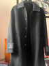 伯爵卓爾馬肯領(lǐng)撞色全羊毛雙面呢大衣100%男中長(cháng)款鵝絨內膽2024秋冬新款 漆黑 M 170 曬單實(shí)拍圖