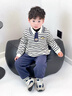 班喜迪男童套裝春裝2026新款帥氣寶寶衛衣嬰兒束腳褲春秋兒童衣服小童裝 藏青色 110 曬單實(shí)拍圖