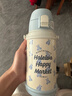 HALEIWA HAPPY MARKET保溫杯直飲不銹鋼寶寶兒童水杯幼兒園大容量吸管杯小學(xué) 藍色字母熊一杯三蓋600ml 曬單實(shí)拍圖