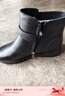 紅蜻蜓媽媽棉鞋女冬款羊毛加絨保暖高幫短靴舒適皮靴WTC44638 黑色 37 曬單實(shí)拍圖
