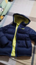 ASK JUNIOR【7A抗菌絨】三防兒童羽絨服2025冬男童白鴨絨連帽外套上衣 藏青 曬單實(shí)拍圖