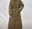 雪中飛羽絨服女長(cháng)款過(guò)膝新款柔軟百搭收腰顯瘦連帽保暖加厚外套 咖色 L 曬單實(shí)拍圖