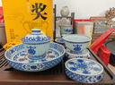 承韻尚樽景德鎮陶瓷蓋碗青花蓮花功夫茶具套裝家用高檔泡茶碗茶杯禮盒裝 青花蓮花寶相-壓手杯4件套簡(jiǎn)裝 曬單實(shí)拍圖