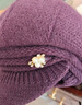 諄梧帽子女冬季中老年保暖兔毛帽老年人毛線(xiàn)帽圍巾送媽媽的生日禮物 深紫-兔毛帽 曬單實(shí)拍圖