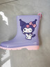 庫洛米兒童雨鞋中童女孩美樂(lè )蒂長(cháng)筒膠鞋加絨束口保暖公主大童雨靴 正品庫洛米-紫色【無(wú)棉】 19 【內長(cháng)19.4cm】 曬單實(shí)拍圖