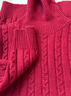 皮爾卡丹（pierre cardin）高端100%純羊絨衫男士加厚半高領(lǐng)冬季新款保暖麻花毛衣針織打底衫 大紅色 XL 175 曬單實(shí)拍圖