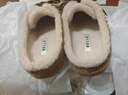 百麗（Belle）時(shí)尚雙鞋帶勃肯鞋女2026春新商場(chǎng)同款加毛保暖半拖F3U1DAH6 棕色 37 曬單實(shí)拍圖