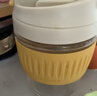 樂(lè )扣樂(lè )扣 手持咖啡杯玻璃杯便攜吸管杯隨手杯可愛(ài)牛奶杯子350ML黃色 曬單實(shí)拍圖