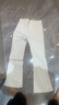 美式白色微喇叭牛仔褲女秋季新款高腰修身顯瘦窄版馬蹄直筒長(cháng)褲子 白色 L 曬單實(shí)拍圖