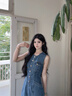 茵曼（INMAN）法式優(yōu)雅圓領(lǐng)無(wú)袖牛仔連衣裙2026春季女裝新款收腰顯瘦裙子 牛仔藍 S 曬單實(shí)拍圖
