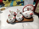 凱蒂貓咪陶瓷泡茶壺茶具套裝禮盒可愛(ài)茶杯喬遷新居結婚生日禮物 禮盒【1壺4貓杯】粉把貓咪水具 曬單實(shí)拍圖