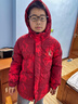 ASK JUNIOR男童羽絨服兒童冬加厚保暖拜年服中大童紅色新年連帽外套 曬單實(shí)拍圖