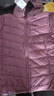 鴨鴨（YAYA）佟麗婭同款輕薄羽絨服女新款秋冬季休閑短款連帽輕便韓版排骨外套 格調紫色 2XL 曬單實(shí)拍圖