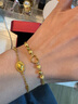 周大福愛(ài)心金珠足金黃金手鏈(工費260)16.25cm約5g EOF63新年禮物 曬單實(shí)拍圖