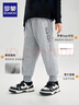 羅蒙兒童褲子男童冬款兒童運動(dòng)褲束腳衛褲校褲女童校園褲子灰薄絨140 曬單實(shí)拍圖