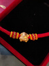 祁?lèi)?ài)金樓趴趴虎小金虎黃金轉運珠手鏈女999足金生肖老虎寶寶本命年紅手繩 E款趴趴虎 金重約0.9-1.1g 曬單實(shí)拍圖