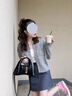 小香風(fēng)針織開(kāi)衫女灰色慵懶風(fēng)寬松外套復古高級感軟糯針織毛衣開(kāi)衫 灰色 【親膚百搭】 均碼 【建議85-135斤】 曬單實(shí)拍圖