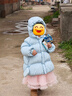 笛莎（DEESHA）童裝女童羽絨服2025冬季新款兒童舒適保暖短款羽絨外套小童女寶寶 粉藍色 120 【充絨量：109.8g】 曬單實(shí)拍圖