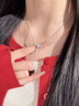 唯一（Winy）一克拉莫桑石紫藤花999足銀項鏈女款生日新年情人節禮物女朋友 曬單實(shí)拍圖