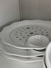 富彩陶瓷家用陶瓷餃子盤(pán)瀝水雙層餃子盤(pán)裝餃子的漏水盤(pán)子圓形蒸盤(pán) 雙層瀝水餃子盤(pán)-純白款 曬單實(shí)拍圖