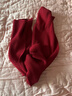 恒源祥純棉線(xiàn)針織圍巾女冬秋冬季感加厚款保暖純色百搭披肩圍脖 紅色 曬單實(shí)拍圖