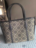 湯麗柏琦（Tory Burch）TB女包新款小號老花托特包單肩斜挎包 經(jīng)典百搭手提包新年禮物 海軍藍178177 405 曬單實(shí)拍圖