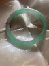 老坑翡翠手鐲緬甸冰種油青飄花玉手鐲女正圈平安鐲淺綠玉鐲子正品 55圈口 曬單實(shí)拍圖