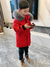 哈羅小黃鴨HAL.DUCK兒童羽絨服2026新款男女童中長(cháng)款加厚大小童羽絨服外套冬 紅色 棕黃色毛領(lǐng) 150 曬單實(shí)拍圖