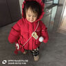 G.duck小黃鴨女寶寶冬季羽絨棉服嬰兒加絨加厚棉衣小童可愛(ài)洋氣連帽外套 酒紅色 90 cm 曬單實(shí)拍圖