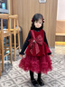 G.duck女童公主裙冬裝2025新款兒童網(wǎng)紗背心連衣裙小女孩絲絨禮服圣誕裙 酒紅色 140 適高130-140cm年齡9-10歲 曬單實(shí)拍圖