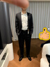 FULL MONTY羊毛西服套裝男高檔修身輕商務(wù)西裝套裝職業(yè)正裝結婚禮服 碳灰6589 50 碼上衣【西褲尺碼找客服備注】 曬單實(shí)拍圖