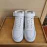 AJMG正品aj空軍一號高顏值板鞋男春季純白高幫增高經(jīng)典莆田AF1運動(dòng)鞋 高幫純白【實(shí)物有勾帶字母】 42 曬單實(shí)拍圖