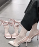 CHARLES&KEITH緞面蝴蝶結尖頭高跟涼鞋女生日禮物情人節禮物送女友CK1-60361556 Light Pink淺粉色 39 曬單實(shí)拍圖